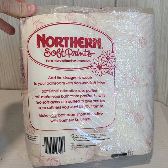 VTG 1984 Quilted Northern Prints Toilet Paper 4 Roll Sealed Pastel Color Flowers - Picture 3 of 3